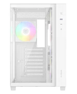 ID-COOLING VIEW 510 ARGB WHITE Panoramic ATX PC Case | Dual Tempered Glass Panels, 4x Pre-Installed ARGB PWM Fans, BTF Motherboard Support & Dual 360mm Radiator Capacity