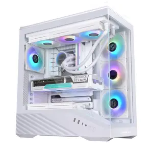 Lian Li V100R (V100RX) ATX Mid-Tower PC Case - Panoramic Tempered Glass, 4x 120mm ARGB PWM Fans, Front RGB Strip, 360mm Radiator & 415mm GPU Support 