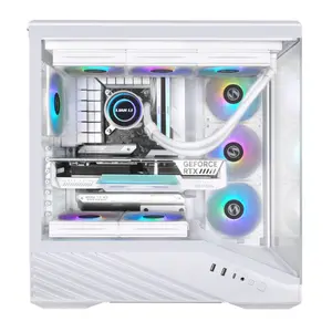Lian Li V100R (V100RX) ATX Mid-Tower PC Case - Panoramic Tempered Glass, 4x 120mm ARGB PWM Fans, Front RGB Strip, 360mm Radiator & 415mm GPU Support 
