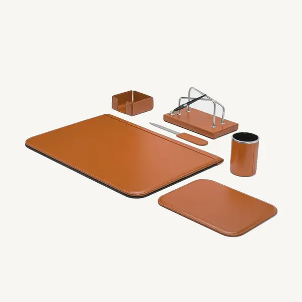 6-Piece Leather Desk Set