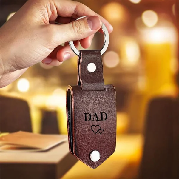 Engraved Leather Keychain