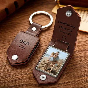Engraved Leather Keychain