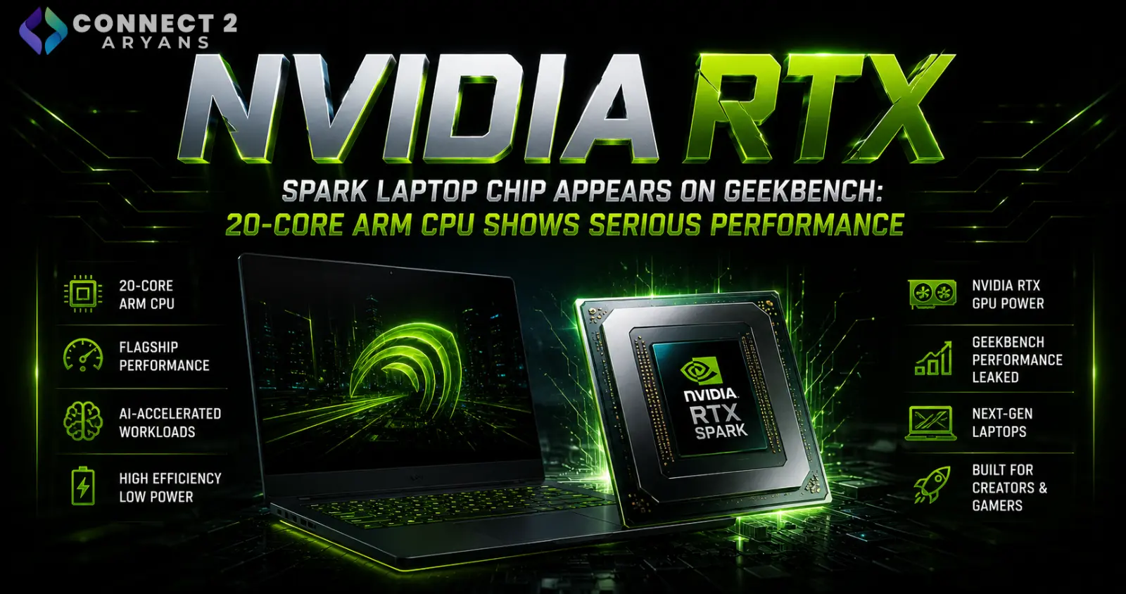 NVIDIA RTX Spark Laptop Chip Appears on Geekbench: 20-Core Arm CPU Shows Serious Performance