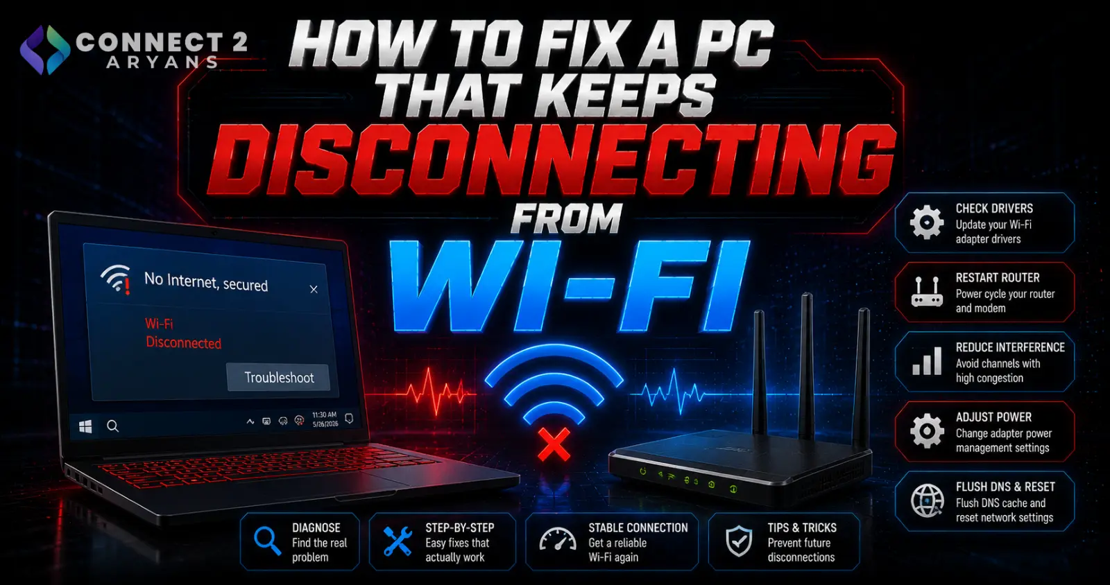 How to Fix a PC That Keeps Disconnecting From Wi-Fi