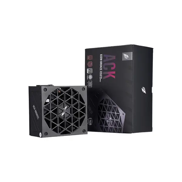 1st Player ACK Bronze 650W Black Power Supply Unit, 80 Plus Bronze Certified Efficiency, Reliable Power Delivery Design, ATX Gaming PSU for Mainstream PC Builds