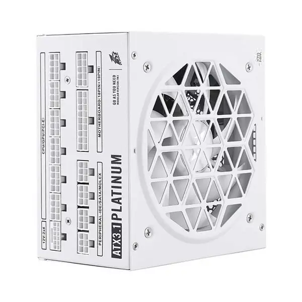 1st Player NGDP Platinum 1300W White Power Supply, 80 Plus Platinum Certified Efficiency, Fully Modular Cable Design, ATX 3.0 and PCIe 5.0 Ready, High-End Gaming and Workstation PSU