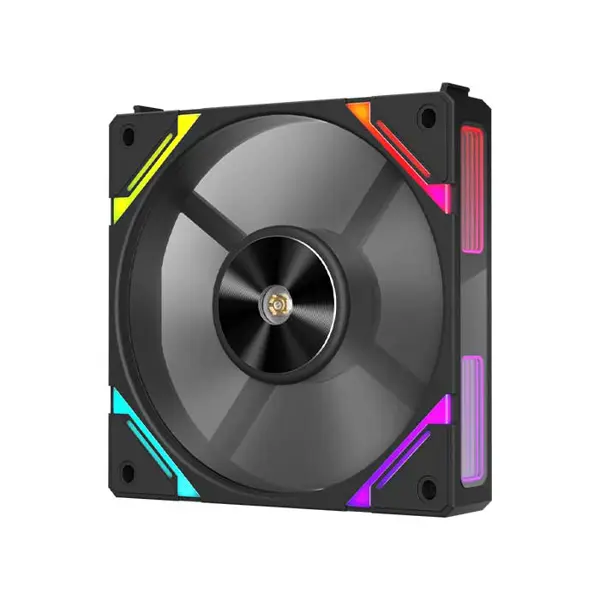 1st Player XF7 Black ARGB Cooling Fan, 120mm Fan Size, Addressable RGB Lighting Effects, High Airflow Performance, PWM PC Case Cooling Fan