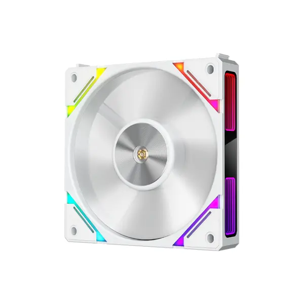 1st Player XF7 White ARGB Cooling Fan, 120mm Fan Size, Addressable RGB Lighting Effects, High Airflow Performance, PWM PC Case Cooling Fan