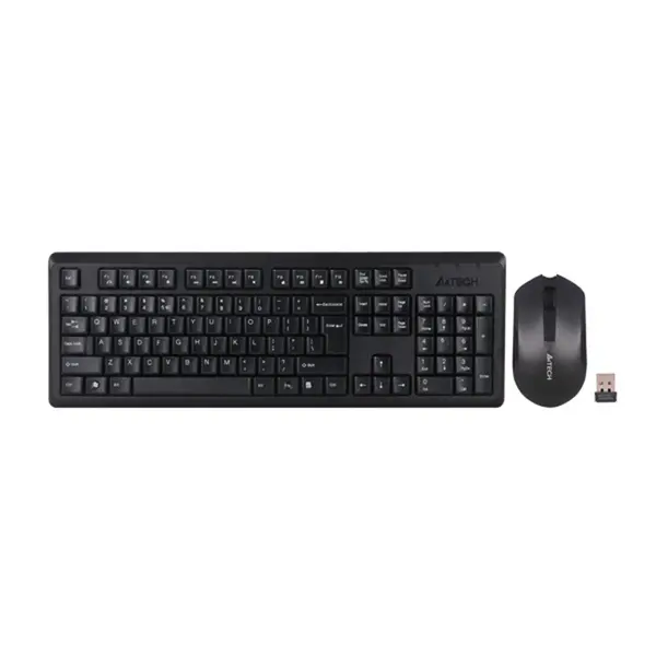 A4Tech 4200NS Multimedia 2.4GHz Wireless Keyboard and Mouse Combo Set, GR-92 Multimedia Keyboard, G3-200NS Silent Click Mouse, 1200 DPI Optical Sensor, 10–15m Wireless Range