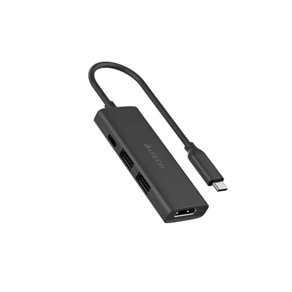 A4Tech DST-40C USB-C 4-in-1 Docking Station, Dual 4K HDMI Output, 100W Power Delivery, Gigabit Ethernet, USB 3.2 Hub, SD/TF Card Reader