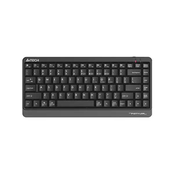 A4Tech FBK11 Mini Bluetooth & 2.4GHz Wireless Keyboard, Switch Up to 4 Devices, Compact Layout, Round-Square Keycaps, Multimedia Hotkeys, Grey Edition