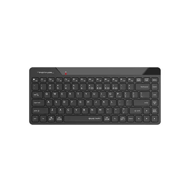 A4Tech FBK22AS Mini QuietKey Bluetooth & 2.4GHz Wireless Keyboard, Pair Up to 4 Devices, TKL Compact Design, Chocolate Keycaps, USB-C Adapter Included, Black Edition