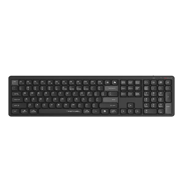 A4Tech FBX55C Bluetooth & 2.4GHz Wireless Rechargeable Keyboard, Switch Up to 4 Devices, Scissor Switch Keys, USB Type-C Charging, 1000Hz Report Rate, Black Edition