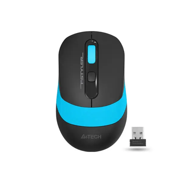 A4Tech FG10S Silent Click Wireless Mouse, 2000 DPI 4-Level Adjustable Optical Sensor, 2.4GHz Wireless Connectivity, 16-in-One Gesture Support, Ergonomic Symmetrical Design