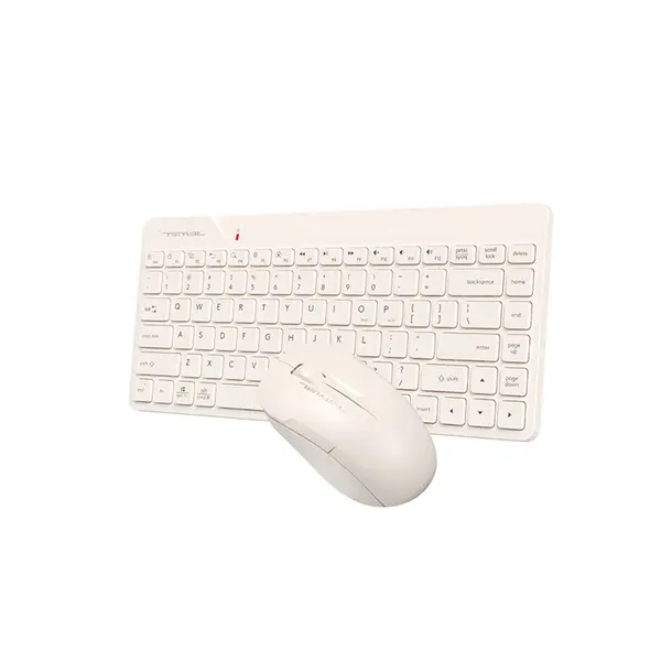 A4Tech FG2200 Air2 QuietKey Multimedia 2.4GHz Wireless Keyboard and Mouse Combo Set, QuietKey Keyboard, Silent Click Mouse, Air Mouse Function, 2000 DPI Adjustable Sensor, Beige Edition