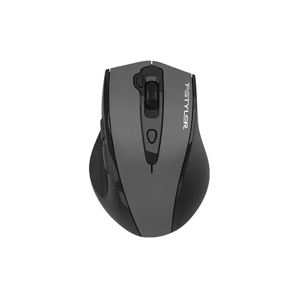 A4Tech FG55S Plus Silent Click Wireless Mouse, 3200 DPI 5-Level Adjustable Optical Sensor, 2X Double-Click Button, 2 Thumb Side Buttons, 2.4GHz Wireless Connectivity, Black Edition
