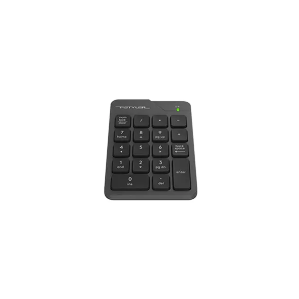 A4Tech FGK21C 2.4GHz Rechargeable Wireless Numeric Keypad, USB Type-C Charging, 18-Key Layout, Ultra-Slim Chocolate Keycaps, Laser Engraved Keycaps, Compact Wireless Numpad, Grey Edition