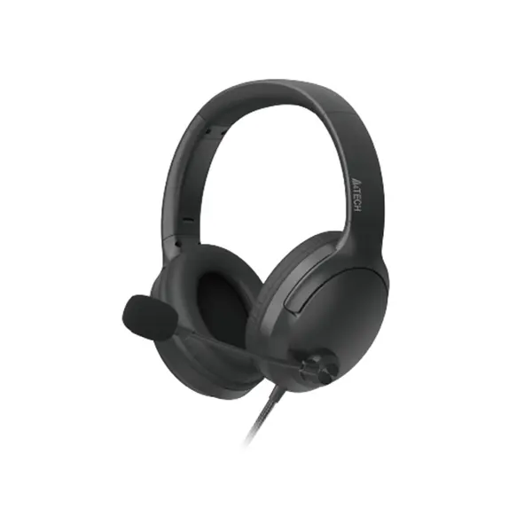 A4Tech FH280U USB Conference Headset, Noise Cancelling Microphone, Over-Ear Foldable Design, Mute Button, 50mm Speaker Drivers, USB Plug-and-Play Connectivity, Black Edition