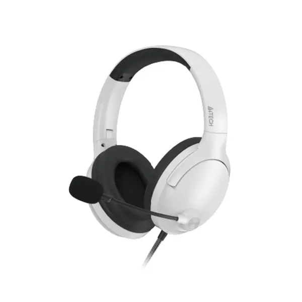 A4Tech FH280U USB Conference Headset, Noise Cancelling Microphone, Over-Ear Foldable Design, Mute Button, 50mm Speaker Drivers, USB Plug-and-Play Connectivity, White Edition