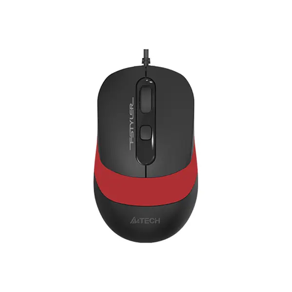 A4Tech FM10S Silent Click Wired Optical Mouse, 1600 DPI Adjustable Optical Sensor, 5 Million Click Lifecycle, Symmetric Ergonomic Design, USB Plug-and-Play