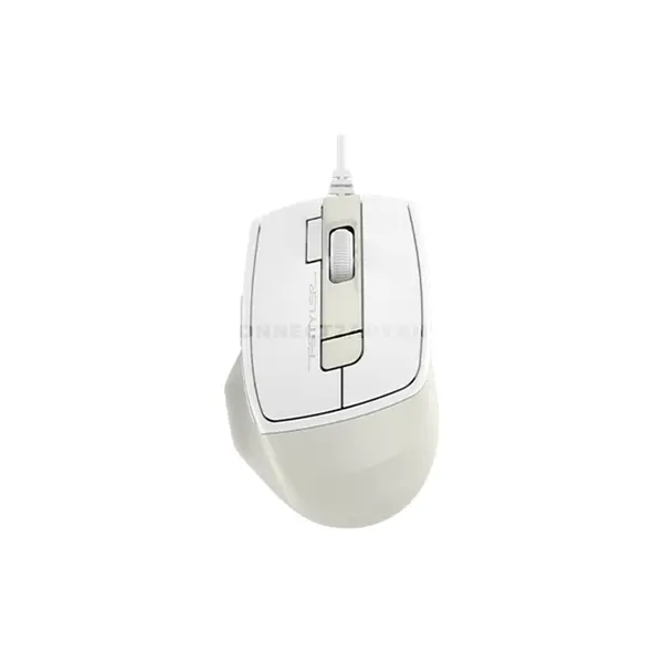 A4Tech FM45S Air Silent Click Wired Optical Mouse, Dual-Function Desk + Air Control, 2400 DPI 4-Level Adjustable Sensor, 1000Hz Adjustable Report Rate, 7 Programmable Buttons, Cream Beige Edition