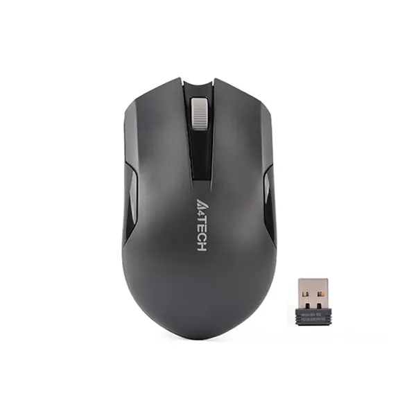 A4Tech G3-200NS Silent Click Wireless Mouse, 1000 DPI Optical Sensor, 2.4GHz Wireless Connectivity, Power Saving Technology, Ergonomic Symmetrical Design