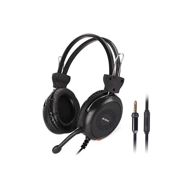 A4Tech HS-30i Stereo Headset, Noise Cancelling Microphone, 40mm Speaker Drivers, 3.5mm Audio Connectivity, Adjustable Headband, Lightweight Over-Ear Design