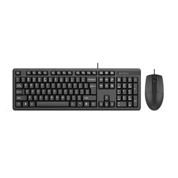 A4Tech KK-3330S Multimedia Wired Keyboard and Mouse Combo Set, KK-3 Multimedia Keyboard, OP-330S Silent Click Mouse, 1200 DPI Optical Sensor, USB Plug-and-Play Design