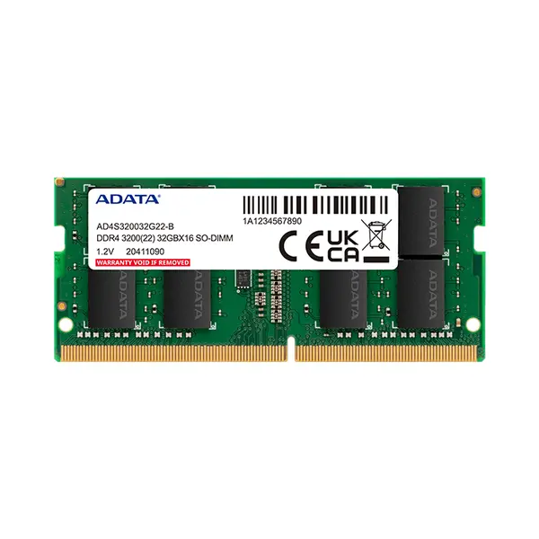 ADATA 32GB DDR4 3200MHz Laptop Memory Module, SO-DIMM Laptop RAM, CL22 Performance, 1.2V Low Power Memory