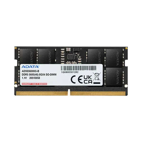 ADATA 8GB DDR5 5600MHz Laptop Memory Module, SO-DIMM Laptop RAM, On-Die ECC, PMIC Power Management, 1.1V Low Power Memory