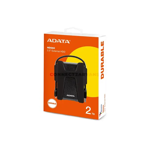 ADATA HD680 2TB External Hard Drive Black/Blue/Red, USB 3.2 Gen1 Portable HDD, Military-Grade Shock Protection, Scratch Resistant Design