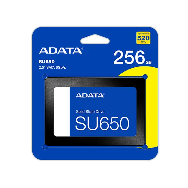 ADATA SU650 256GB 2.5 Inch SATA III Internal SSD, 520MB/s Read Speed, 450MB/s Write Speed, 3D NAND Flash, SLC Caching