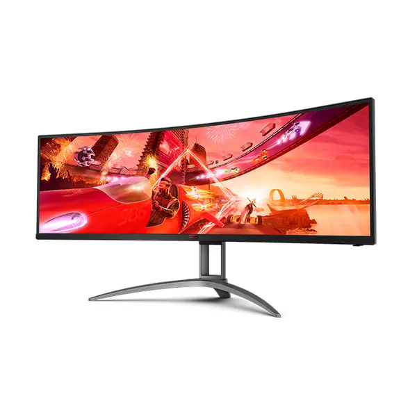 AOC AG493UCX2 49 Inch DQHD Curved Gaming Monitor, 5120×1440 Resolution, 165Hz Refresh Rate, 1ms MPRT Response Time, VA Panel Technology, FreeSync Premium Pro, DisplayHDR 400, SuperWide Gaming Display