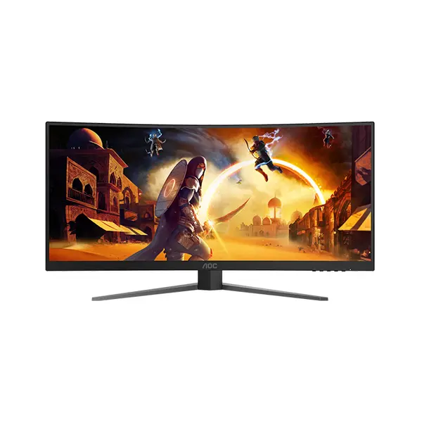 AOC CU34G4H 34-Inch 200Hz WQHD Curved Gaming Monitor, 3440×1440 VA Panel, 0.3ms MPRT, 1ms GtG, 1500R Curvature, FreeSync Premium & Height Adjustable Stand