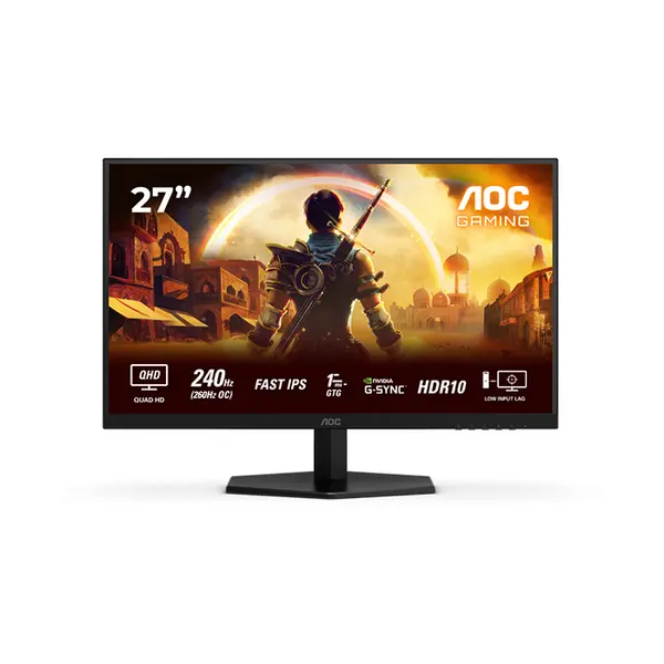 AOC Q27G40ZE 27 Inch QHD 260Hz Gaming Monitor, 2560×1440 Resolution, Ultra High Refresh Rate Panel, Adaptive Sync Support, Competitive Esports Gaming Display