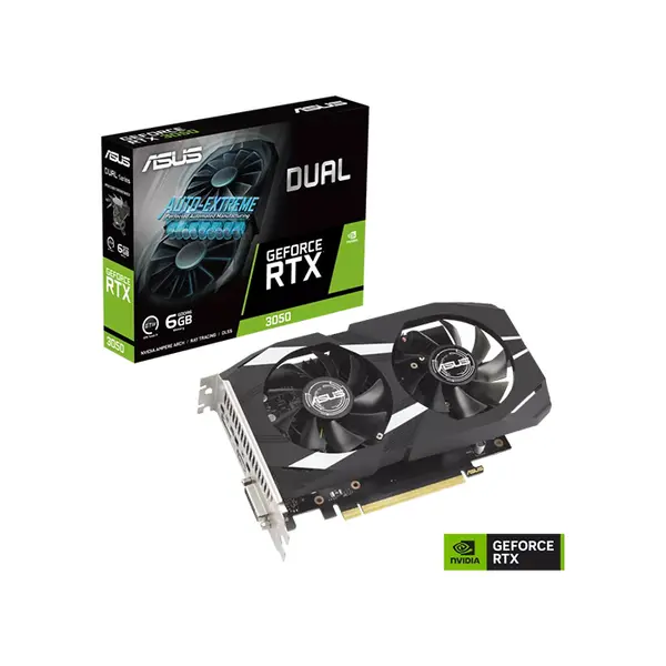 ASUS Dual GeForce RTX 3050 6GB Graphics Card, 6GB GDDR6 Memory, Dual Fan Cooling Design, Compact Form Factor, NVIDIA Ampere Architecture Gaming GPU