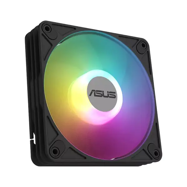 ASUS AR120 ARGB PWM Single Pack 120mm Cooling Fan, 28mm Thick Fan Frame, PWM Speed Control, Aura Sync Addressable RGB Lighting, High Airflow PC Case and Radiator Cooling Fan