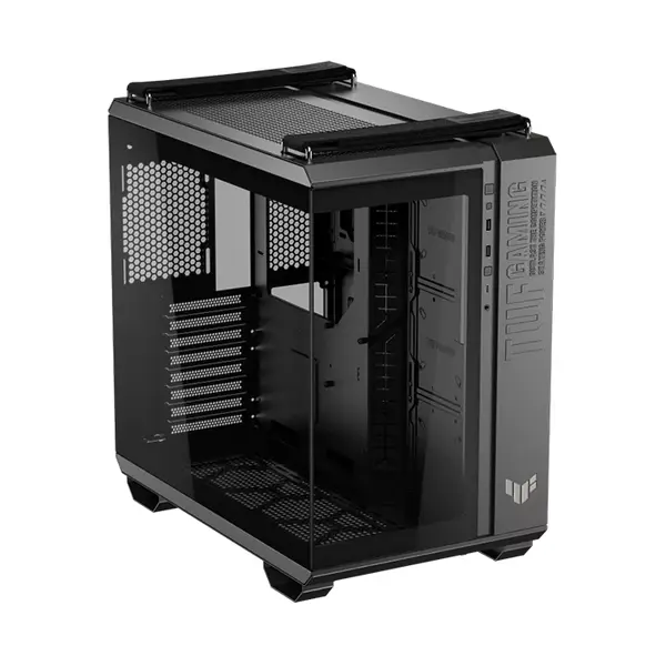 ASUS GT502 Horizon TUF Gaming Case Black ATX Mid Tower Gaming Chassis, Dual-Chamber Panoramic Tempered Glass Design, 360mm Radiator Support, 400mm GPU Clearance