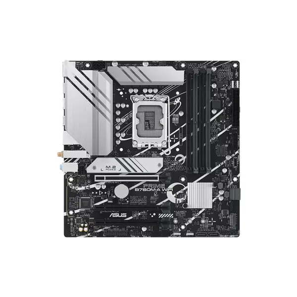 ASUS PRIME B760M-A WIFI Micro-ATX Motherboard, Intel B760 Chipset, LGA1700 Socket, DDR5 Memory Support, PCIe 4.0 Expansion, WiFi Connectivity, Comprehensive Cooling Controls, Mainstream Performance Motherboard