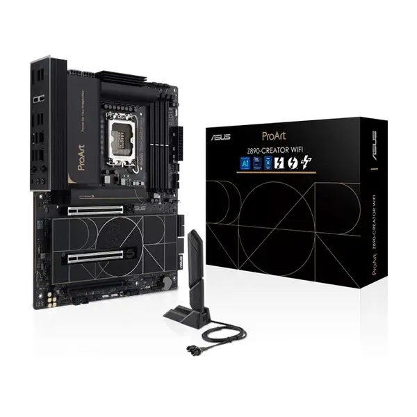 ASUS ProArt Z890-CREATOR WIFI ATX Motherboard, Intel Z890 Chipset, LGA1851 Socket, DDR5 Memory Support, PCIe 5.0 Expansion, WiFi 7 Connectivity, Thunderbolt 5 Support, Professional Creator Workstation Motherboard
