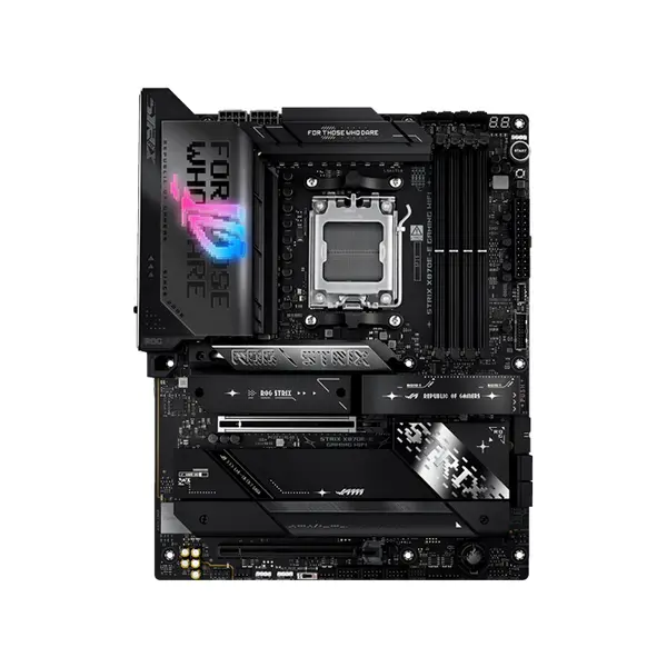 ASUS ROG STRIX X870E-E GAMING WIFI ATX Motherboard, AMD X870E Chipset, AM5 Socket, DDR5 Memory Support, PCIe 5.0 Graphics and Storage Support, WiFi 7 Connectivity, USB4 Ports, High-End Gaming Motherboard