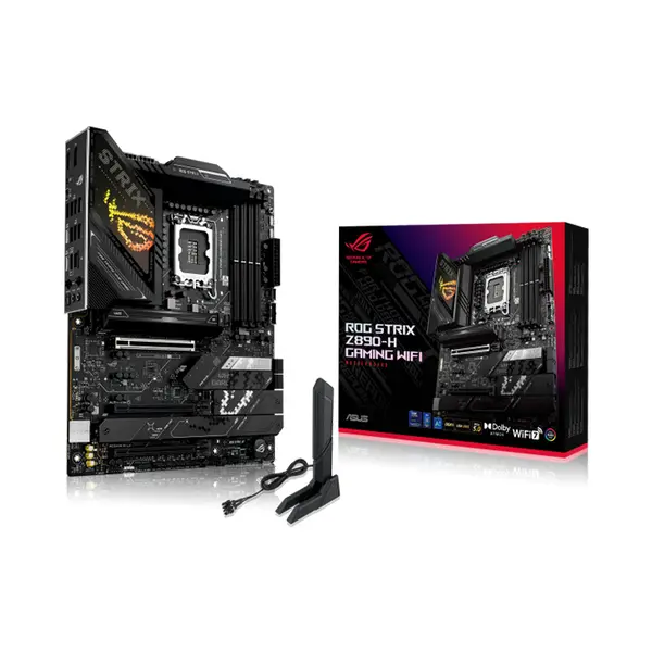 ASUS ROG STRIX Z890-H GAMING WIFI ATX Motherboard, Intel Z890 Chipset, LGA1851 Socket, DDR5 Memory Support, PCIe 5.0 Expansion, WiFi 7 Connectivity, Thunderbolt 4 USB Type-C, Enthusiast Gaming Motherboard