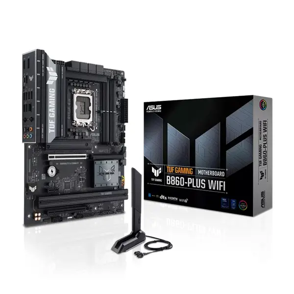 ASUS TUF GAMING B860-PLUS WIFI ATX Motherboard, Intel B860 Chipset, LGA1851 Socket, DDR5 Memory Support, PCIe 5.0 Expansion, WiFi 7 Connectivity, Military-Grade Components, High-Durability Gaming Motherboard