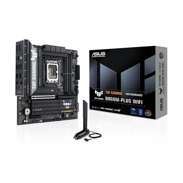 ASUS TUF GAMING B860M-PLUS WIFI Micro-ATX Motherboard, Intel B860 Chipset, LGA1851 Socket, DDR5 Memory Support, PCIe 5.0 Expansion, WiFi 7 Connectivity, Military-Grade Components Compact Gaming Motherboard