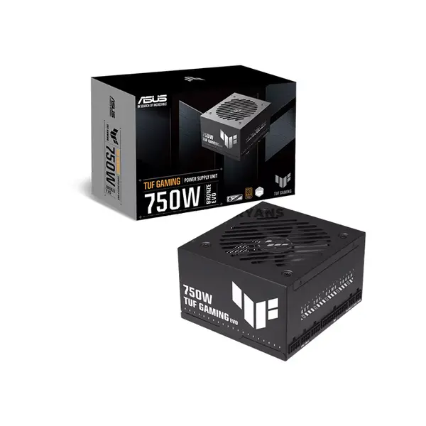 ASUS TUF Gaming 750W Bronze EVO Power Supply, ATX 3.1, PCIe 5.1, 80 PLUS Bronze + Cybenetics Silver, 135mm Dual Ball Bearing Fan, Military-Grade Components, Protective PCB Coating, Premium Etched Cables