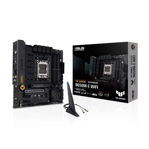ASUS TUF GAMING B650M-E WIFI Micro-ATX Motherboard, AMD B650 Chipset, AM5 Socket, DDR5 Memory Support, PCIe 4.0 Expansion, WiFi Connectivity, Military-Grade Components Compact Gaming Motherboard