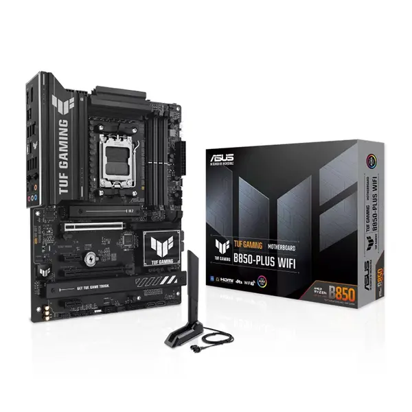 ASUS TUF GAMING B850-PLUS WIFI ATX Motherboard, AMD B850 Chipset, AM5 Socket, DDR5 Memory Support, PCIe 5.0 Expansion, WiFi 7 Connectivity, Military-Grade Components Gaming Motherboard