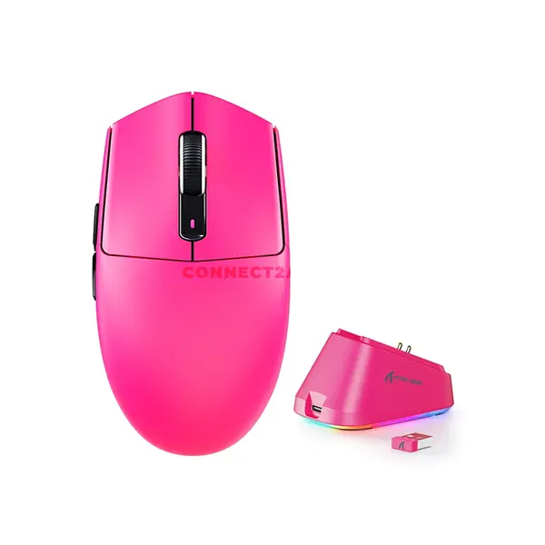 Attack Shark G3 PRO Berry Red Wireless Gaming Mouse with RGB Magnetic Charging Dock, PixArt PAW3311 Sensor, 25000 DPI, 59g±3g Ultra-Light Design, Tri-Mode Bluetooth 5.2 2.4GHz & USB-C Wired, 1000Hz Polling Rate, 400 IPS, 40G Acceleration, Omron 100 M