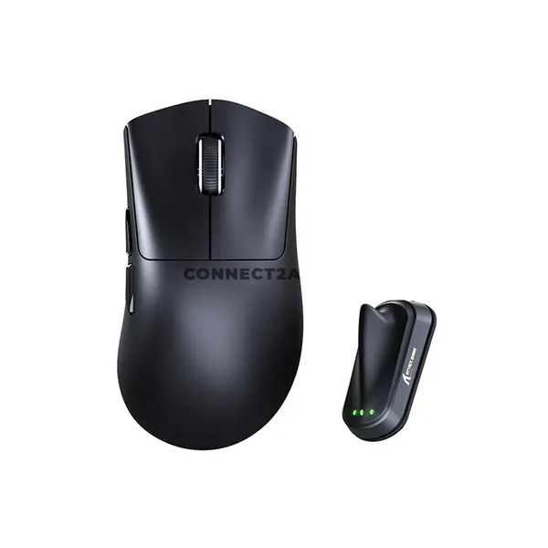 Attack Shark V8 Black Ultra-Light Ergonomic Wireless Gaming Mouse, PixArt PAW3950 MAX Sensor, 42000 DPI, Dual 8000Hz Wired & Wireless Polling Rate, Nordic 54L15 MCU, 59g±3g, Tri-Mode Bluetooth 5.2 2.4GHz & Wired, 750 IPS, 65G, Omron Optical Switches 