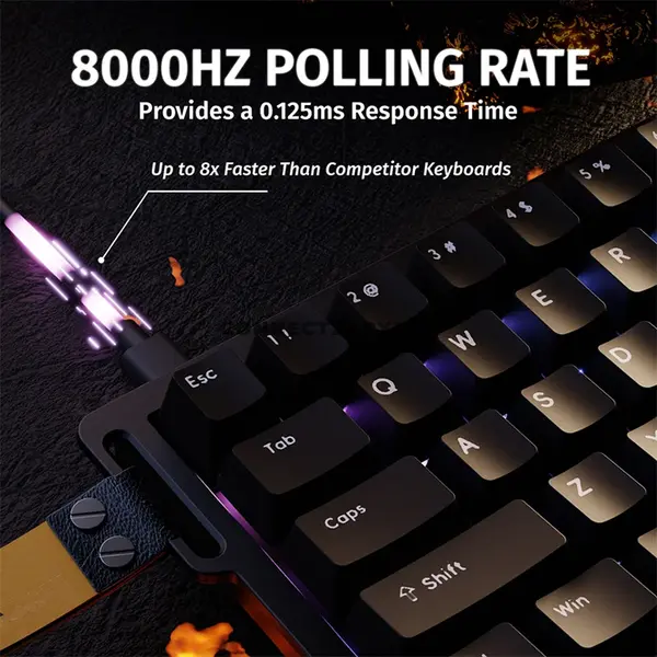 Attack Shark X68 HE Black 60% Magnetic Switch Gaming Wired Keyboard, 66 Keys, 8000Hz Polling Rate, 128K Scan Rate, 0.01mm Rapid Trigger Accuracy, Adjustable 0.1–3.4mm Actuation, Hot-Swappable Linear Magnetic Switches, PBT Double-Shot Keycaps & RGB
